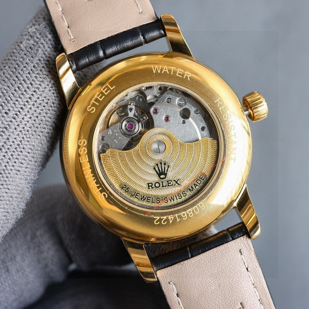 Rolex ロレックスロレックス風 メンズ腕時計 藍宝石ガラス 100m防水 高級皮革ベルト✨⌚💎🔥💼 - 画像 7