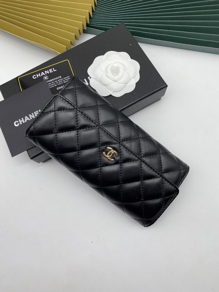 【シャネル】キャビアスキン 長財布 ココマーク金具 上品なブラック レディースウォレット - 画像 2