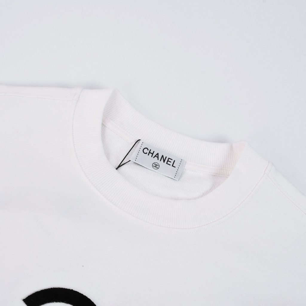 chanel ロゴ スウェットシャツ 白 100%コットン フランス製 - 画像 2