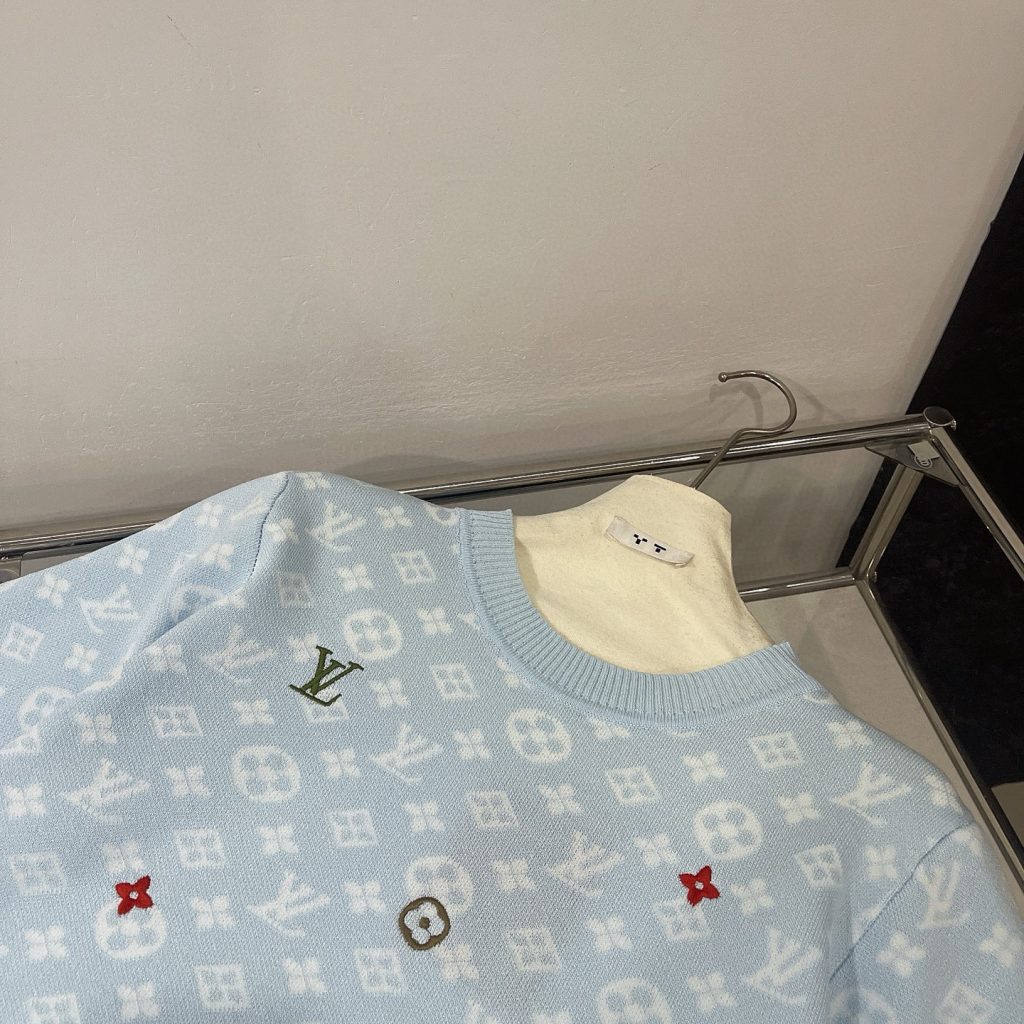 Louis Vuittonルイヴィトン 100%コットン 半袖ニットセット ブルー 2点セット - 画像 7