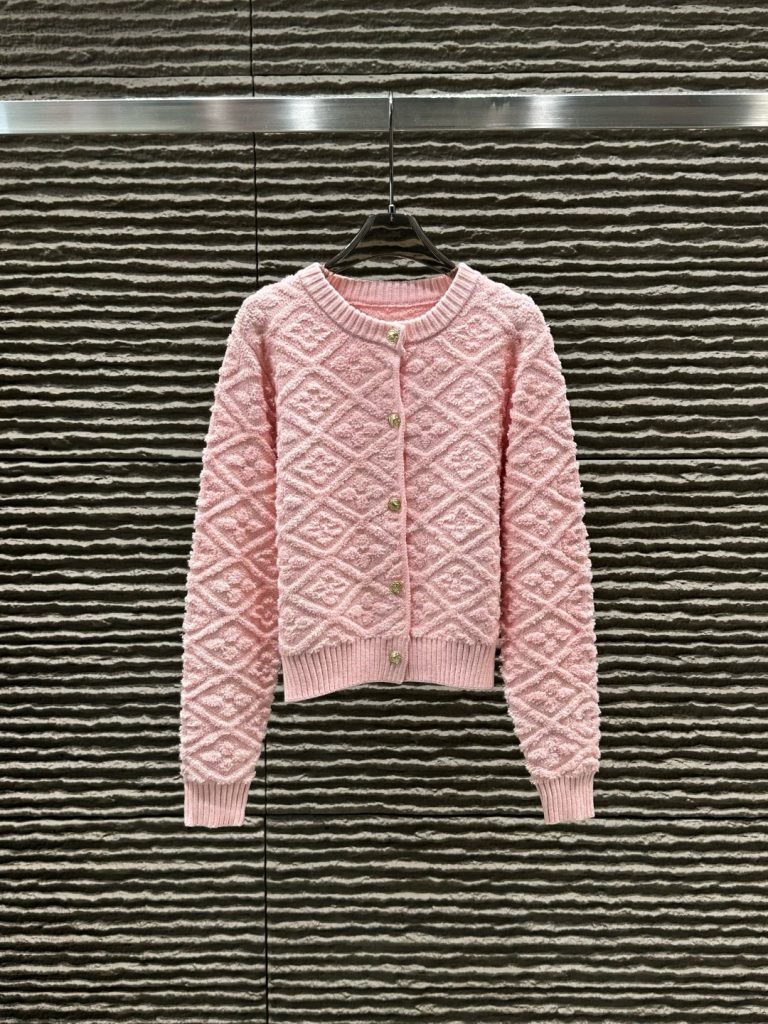 Louis VuittonLOUIS VUITTON レディース ニットカーディガン 3色展開 綿素材 シンプルデザイン - 画像 5