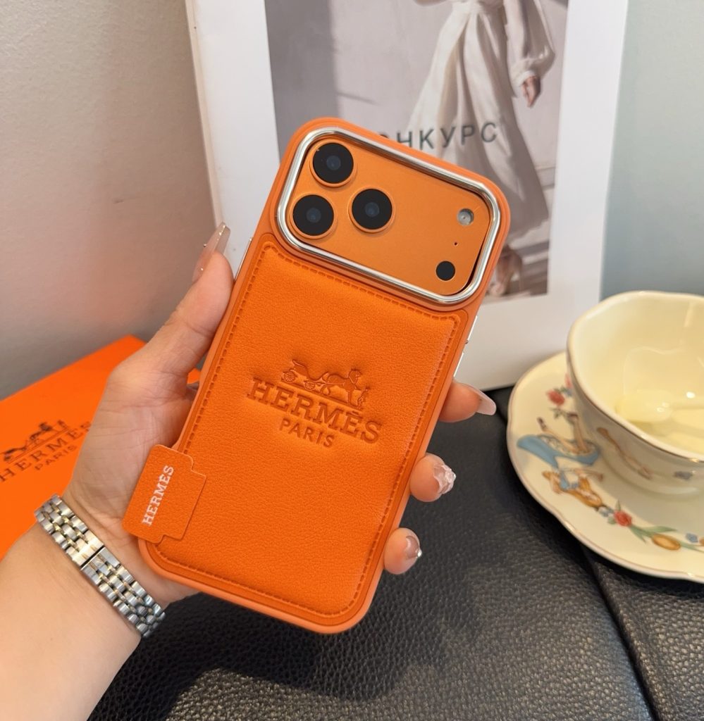 iPhoneケースHERMES ファッションスマホケース オレンジ&ベージュ 2色入 🍊 - 画像 8