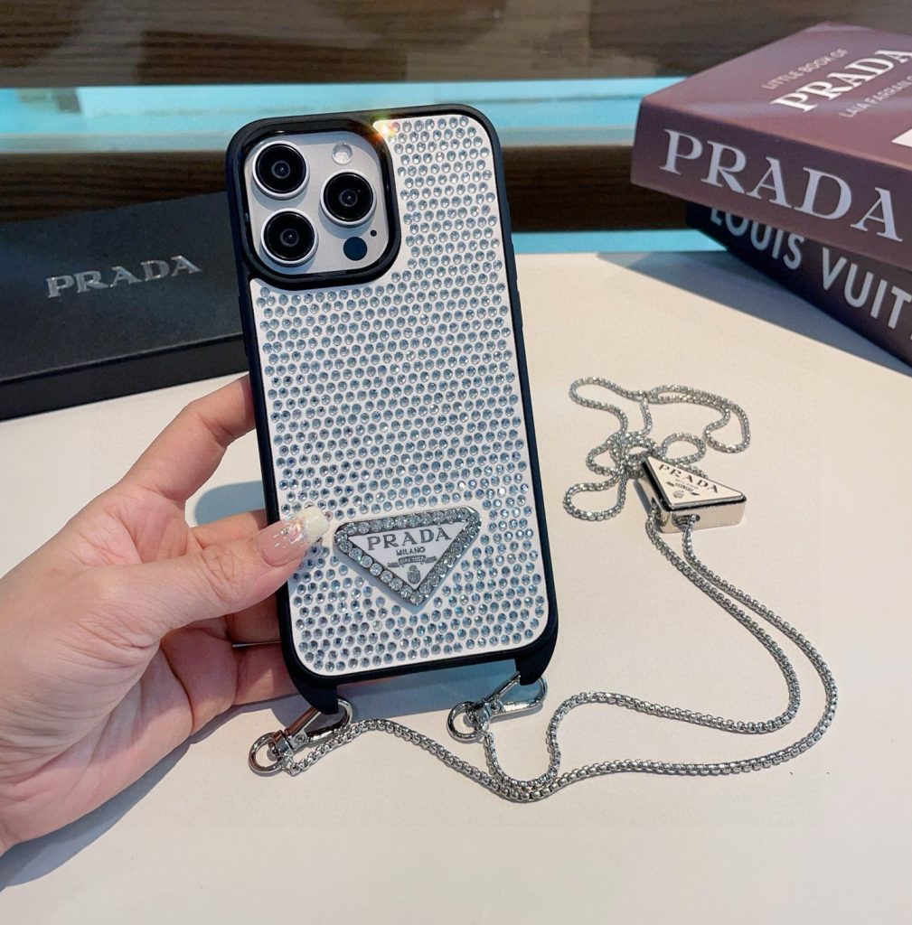 iPhoneケースプラダ ストラップ付き スタudded ファッションスマホケース 2色入 🌟 - 画像 8