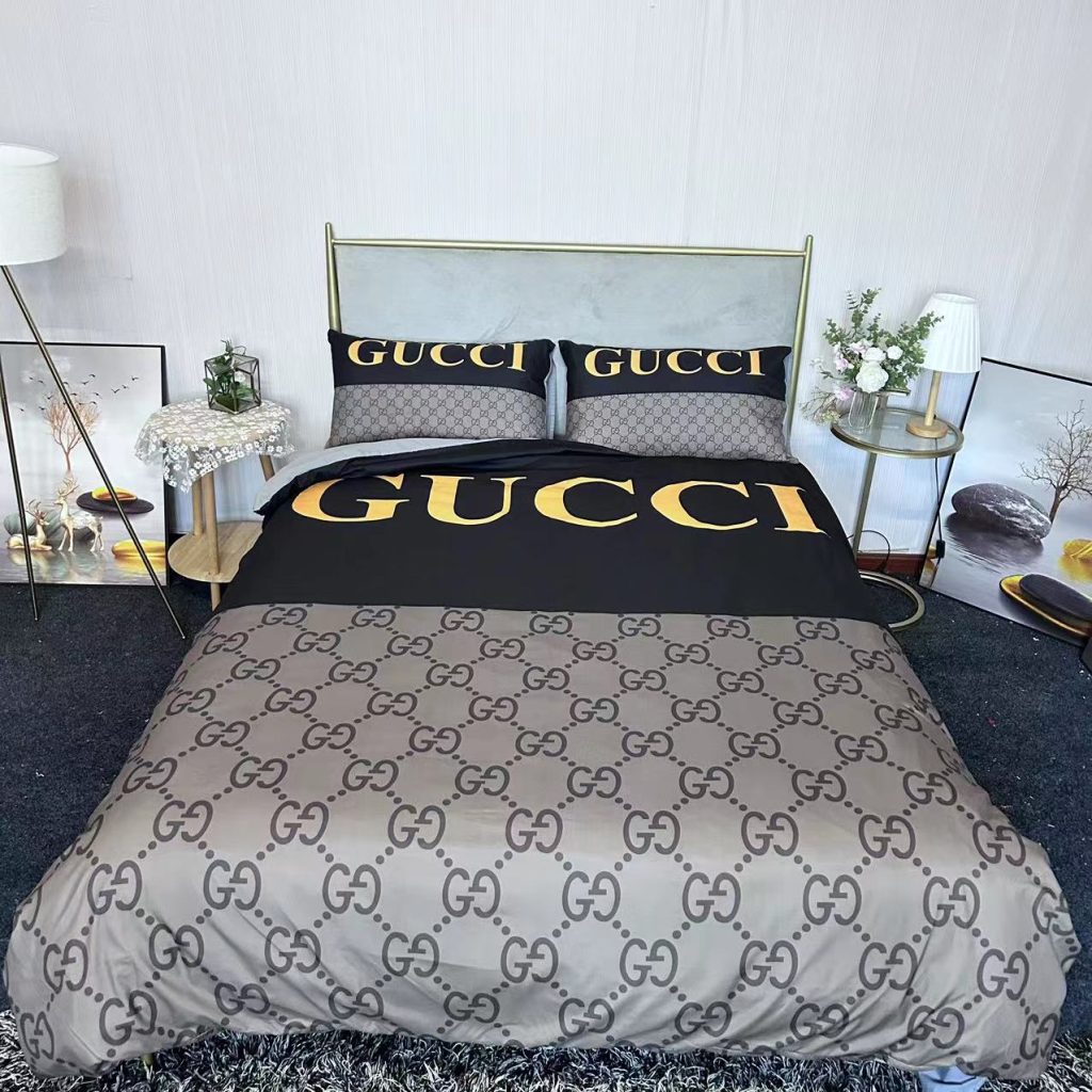 グッチ GUCCI 掛け布団カバーセット4点 ダブルサイズ/キングサイズベッド 綿生地ベッドカバー 新居寝具用品 選べる5種 - 画像 2