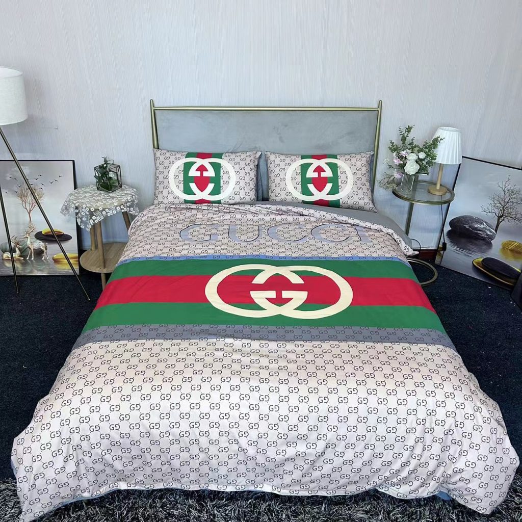 グッチ GUCCI 掛け布団カバーセット4点 ダブルサイズ/キングサイズベッド 綿生地ベッドカバー 新居寝具用品 選べる5種 - 画像 4