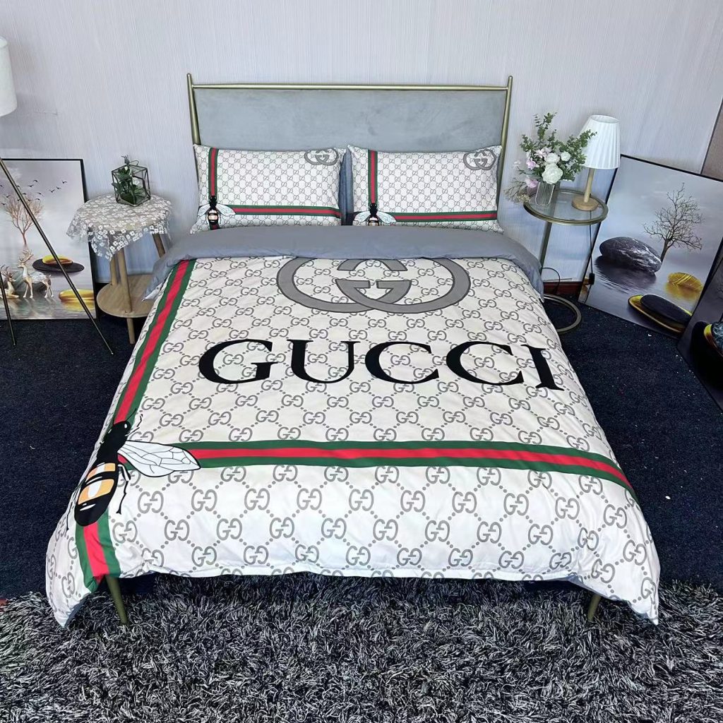 グッチ GUCCI 掛け布団カバーセット4点 ダブルサイズ/キングサイズベッド 綿生地ベッドカバー 新居寝具用品 選べる5種 - 画像 6