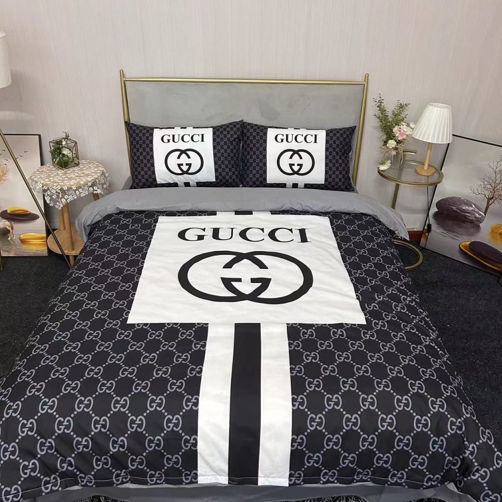 グッチ GUCCI 掛け布団カバーセット4点 ダブルサイズ/キングサイズベッド 綿生地ベッドカバー 新居寝具用品 選べる5種 - 画像 3