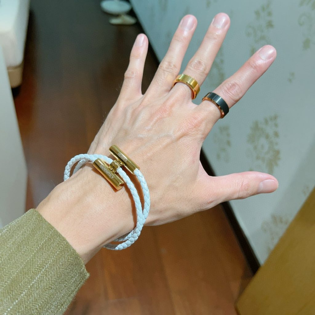 エールメス ブレスレット ホワイト メンズ オーバル ロング 37cm - 画像 3