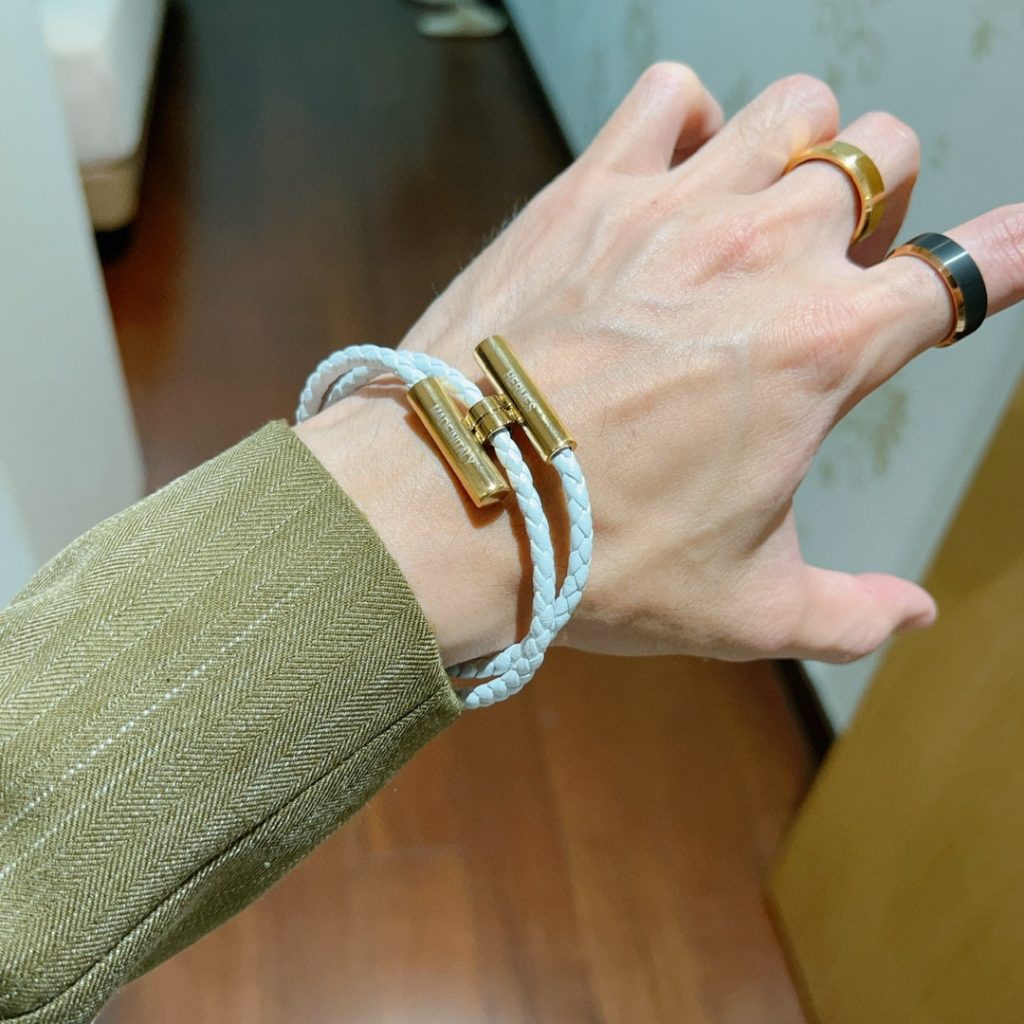 エールメス ブレスレット ホワイト メンズ オーバル ロング 37cm - 画像 8