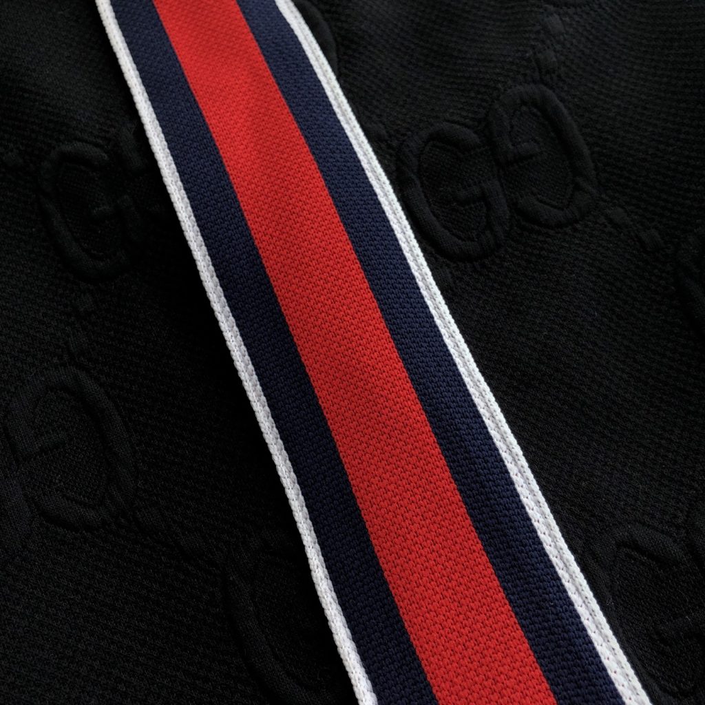 GUCCI スウェットパンツ ブラック 3色ストライプ メンズ - 画像 7