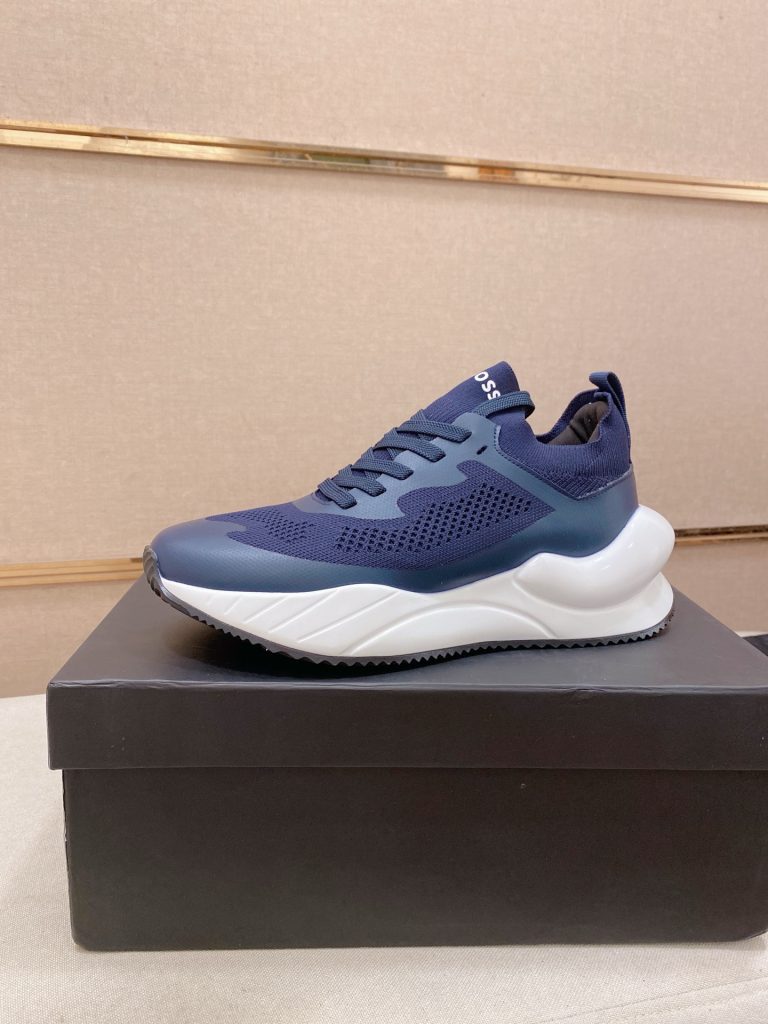 HUGO BOSS メンズ スニーカー 40 ブルー 通気性 の快適な履き心地 シューズ｜休日に使いやすさを写真で整理