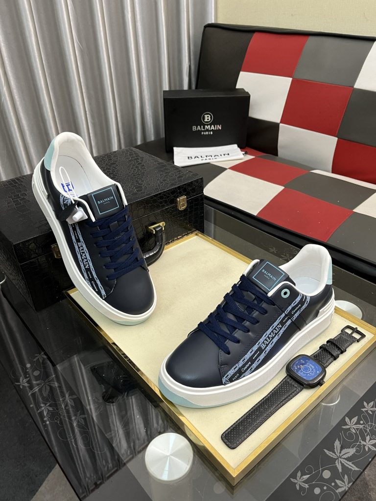 BALMAIN メンズ スニーカー ブルーブラック ファッション ブランド シューズ 1足 64文字 - 画像 3