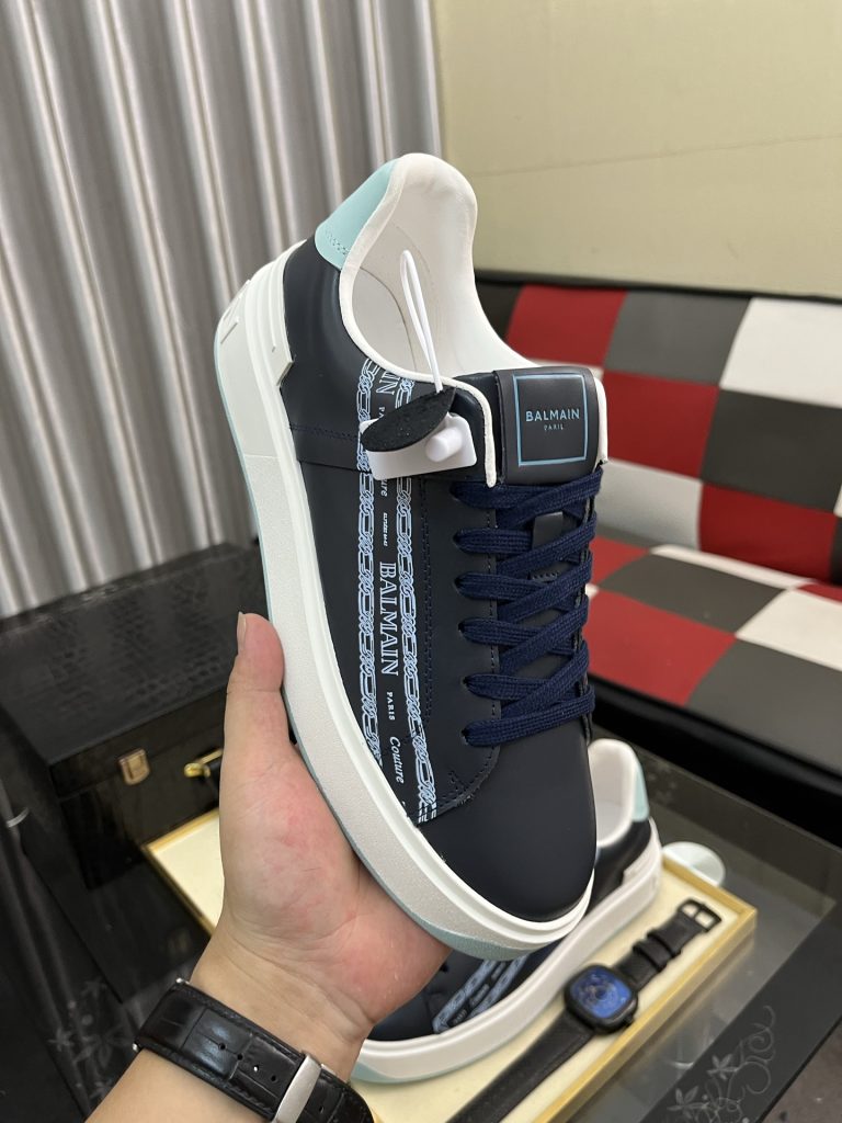 BALMAIN メンズ スニーカー ブルーブラック ファッション ブランド シューズ 1足 64文字 - 画像 4