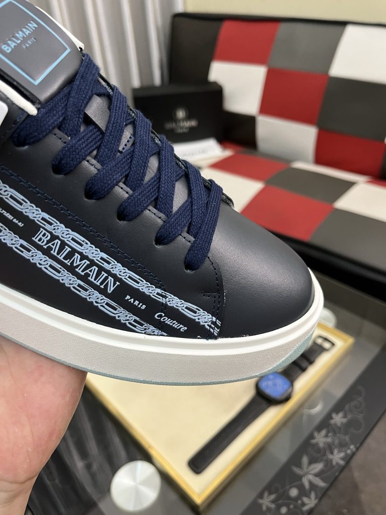 BALMAIN メンズ スニーカー ブルーブラック ファッション ブランド シューズ 1足 64文字 - 画像 6
