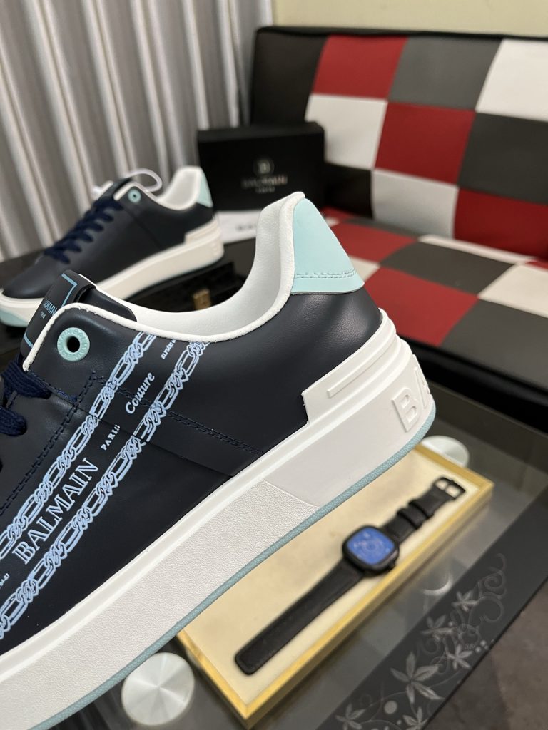 BALMAIN メンズ スニーカー ブルーブラック ファッション ブランド シューズ 1足 64文字 - 画像 7