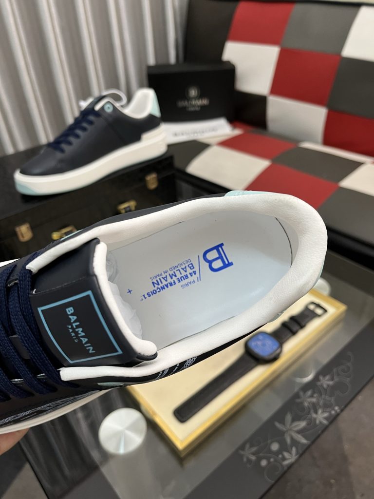 BALMAIN メンズ スニーカー ブルーブラック ファッション ブランド シューズ 1足 64文字 - 画像 8