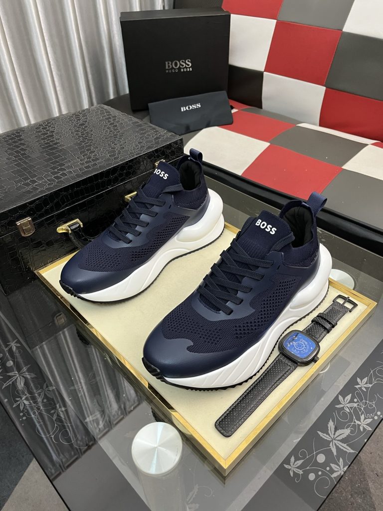 HUGO BOSS メンズ スニーカー ブルーグレー 3色展開 本革素材 軽量設計 🏃‍♂️ - 画像 2