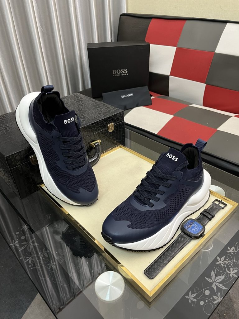 HUGO BOSS メンズ スニーカー ブルーグレー 3色展開 本革素材 軽量設計 🏃‍♂️ - 画像 3