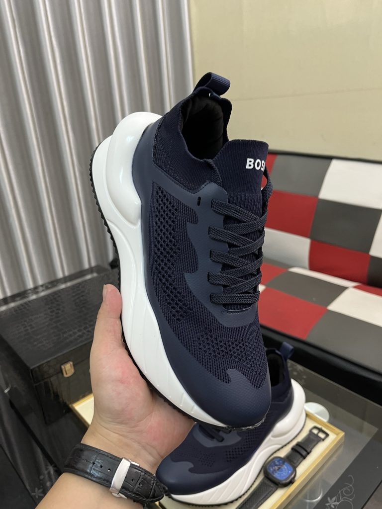 HUGO BOSS メンズ スニーカー ブルーグレー 3色展開 本革素材 軽量設計 🏃‍♂️ - 画像 4