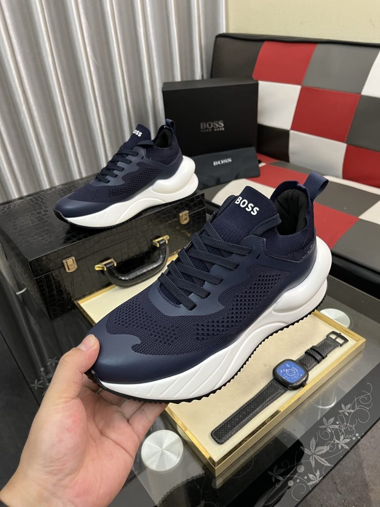 HUGO BOSS メンズ スニーカー ブルーグレー 3色展開 本革素材 軽量設計 🏃‍♂️ - 画像 5