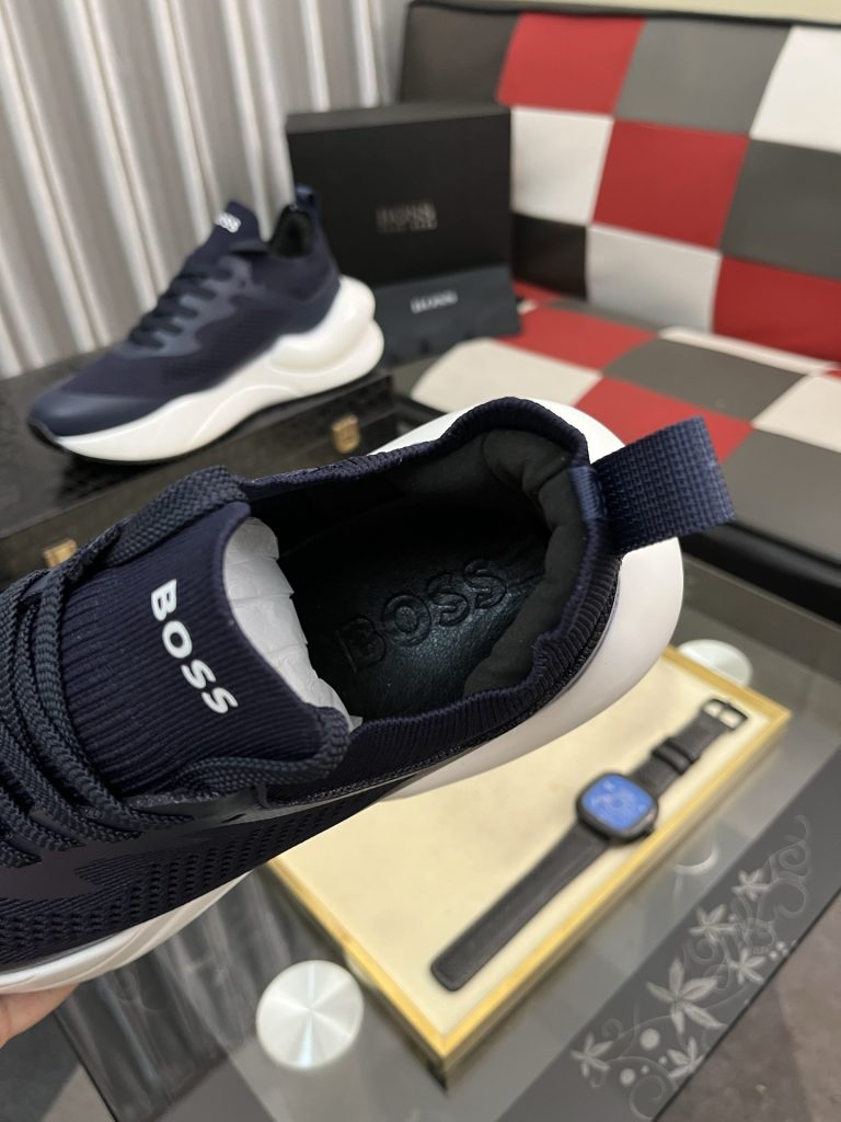 HUGO BOSS メンズ スニーカー ブルーグレー 3色展開 本革素材 軽量設計 🏃‍♂️ - 画像 8