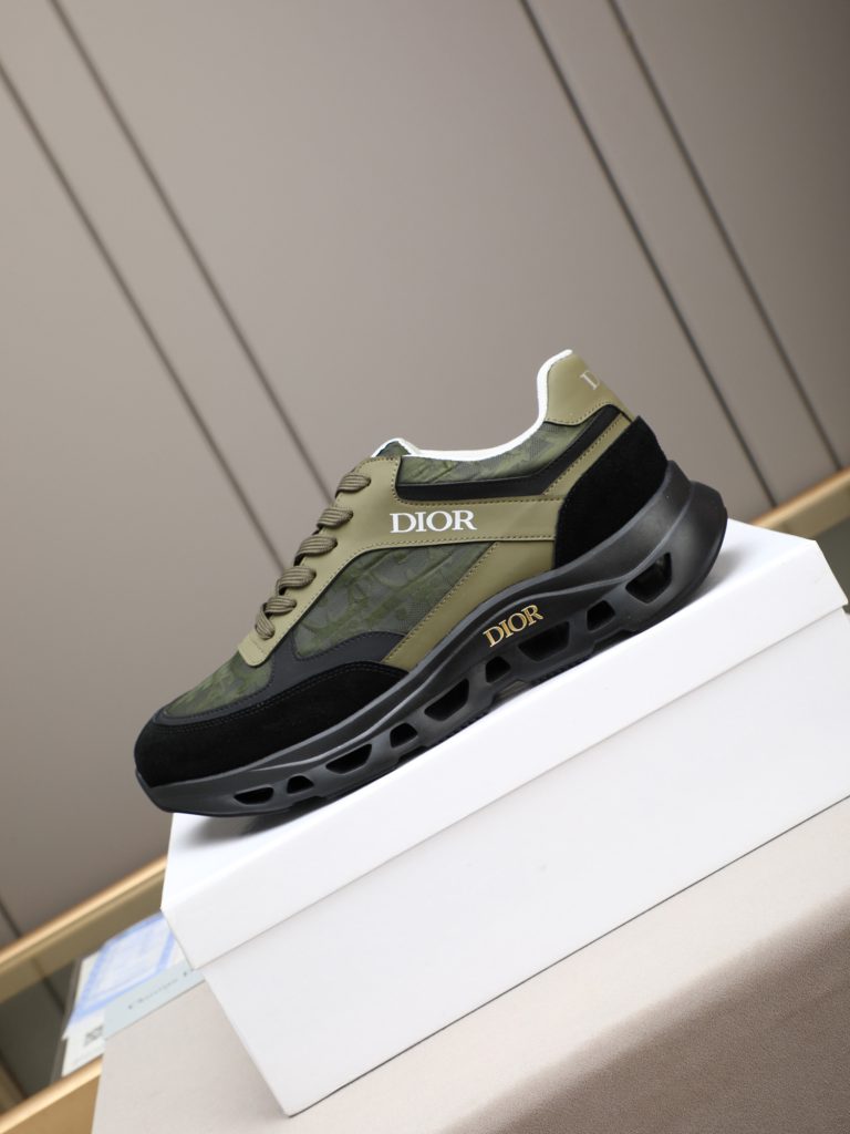 Dior 男士运动鞋 カモフラ柄 オールドスクール スニーカー ブラック レザー メンズ 2色入 🖤 - 画像 6