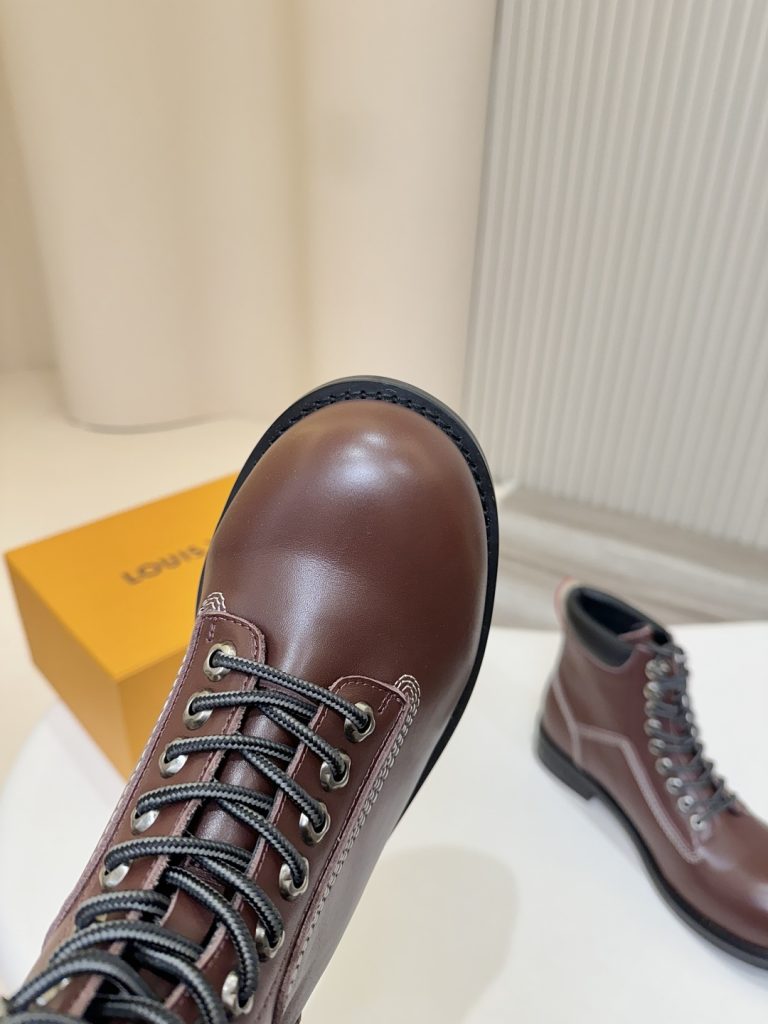 ルイ・ヴィトン メンズ ブーツ ブラウン 2色 レザー 革 本革 ハイカット メンズ ブーツ 40 サイズ 🧦 - 画像 2