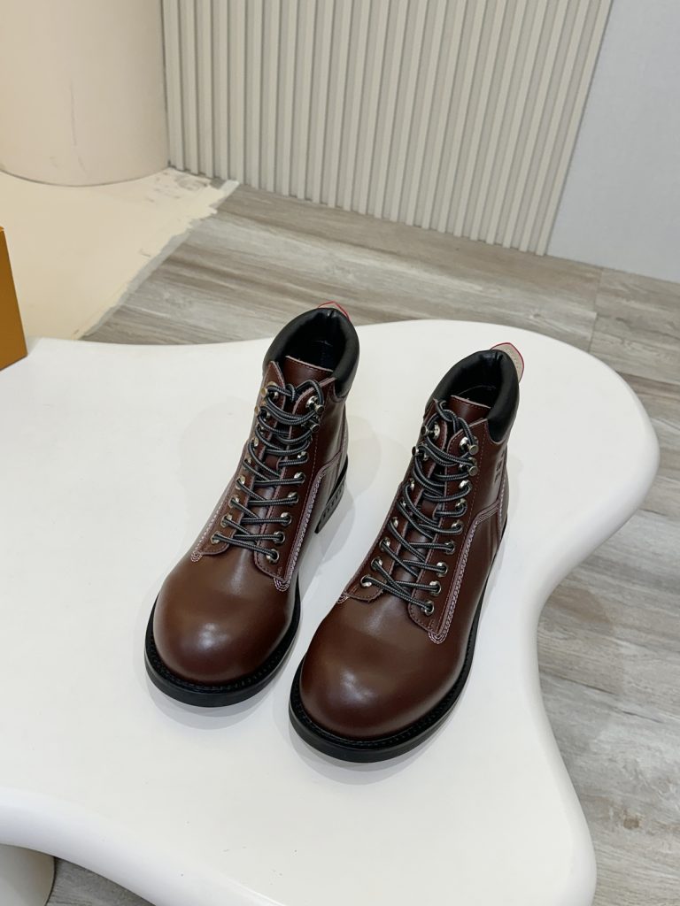 ルイ・ヴィトン メンズ ブーツ ブラウン 2色 レザー 革 本革 ハイカット メンズ ブーツ 40 サイズ 🧦 - 画像 5