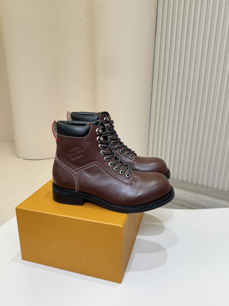 ルイ・ヴィトン メンズ ブーツ ブラウン 2色 レザー 革 本革 ハイカット メンズ ブーツ 40 サイズ 🧦 - 画像 6