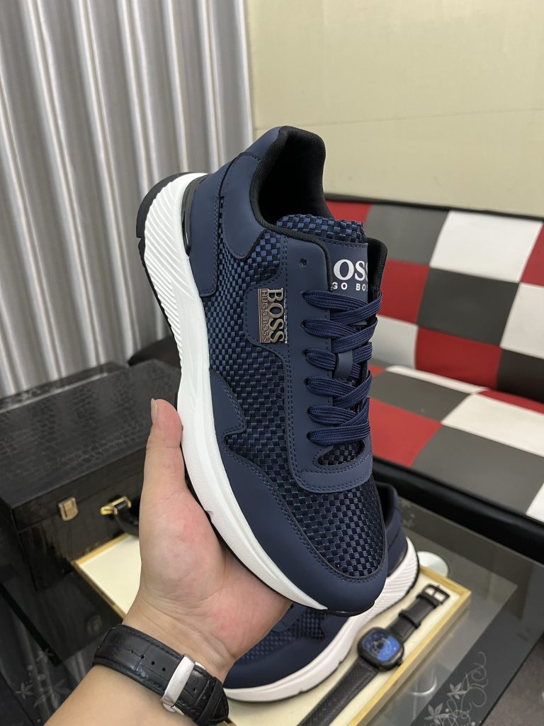 HUGO BOSS 男士运动鞋 青蓝色 36-48码 舒适透气 网面设计 🏃♂️ - 画像 4