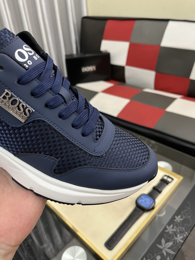 HUGO BOSS 男士运动鞋 青蓝色 36-48码 舒适透气 网面设计 🏃♂️ - 画像 6
