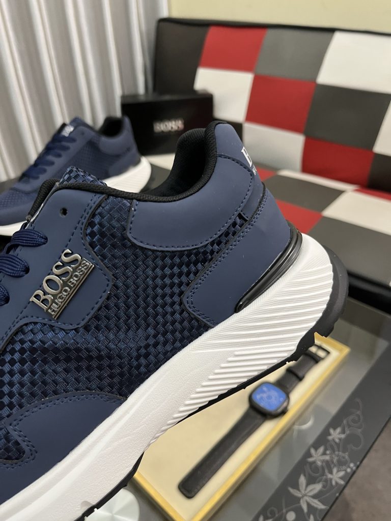 HUGO BOSS 男士运动鞋 青蓝色 36-48码 舒适透气 网面设计 🏃♂️ - 画像 7