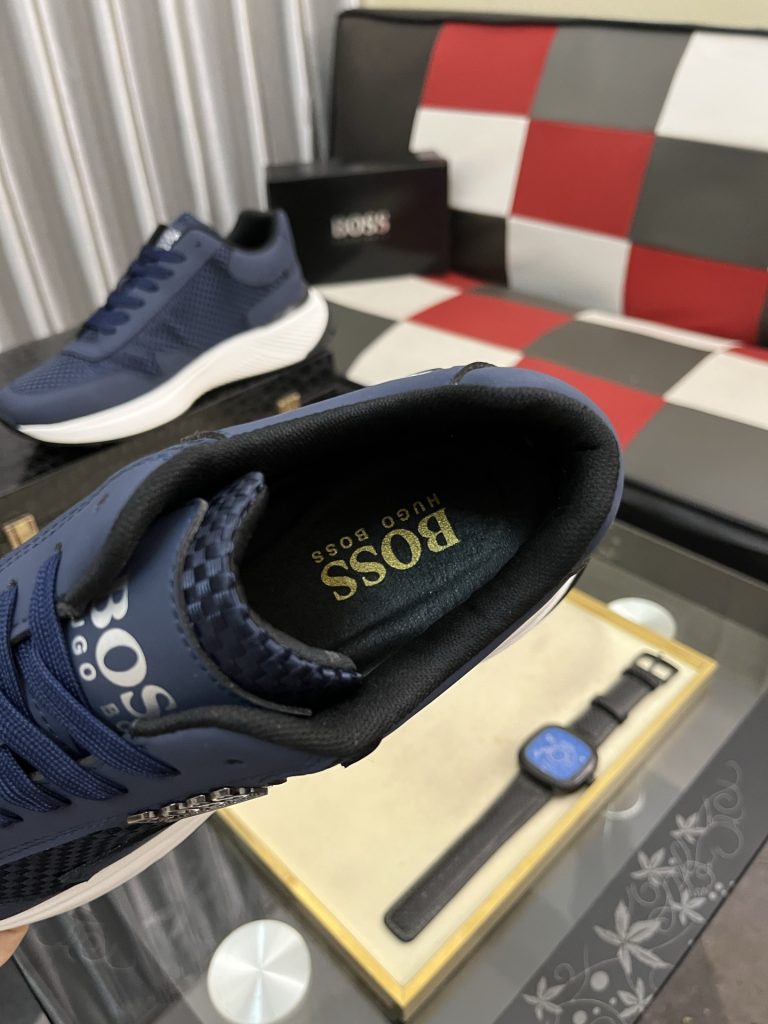 HUGO BOSS 男士运动鞋 青蓝色 36-48码 舒适透气 网面设计 🏃♂️ - 画像 8