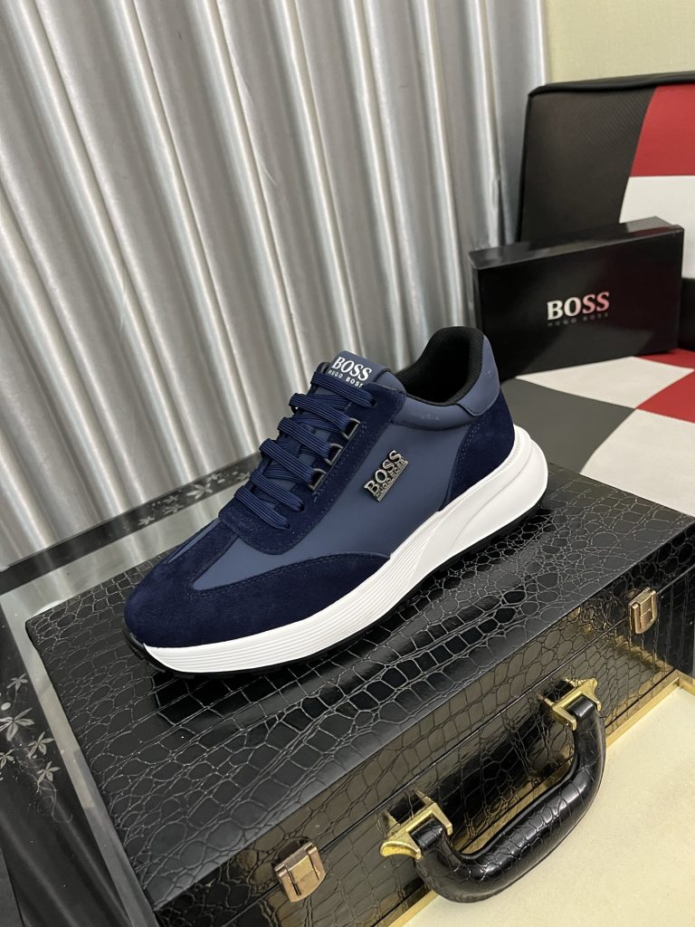 HUGO BOSS メンズ スニーカー ブルー 4色 デザイン性高い快適な履き心地｜買い物に使いやすいシューズを写真で確認