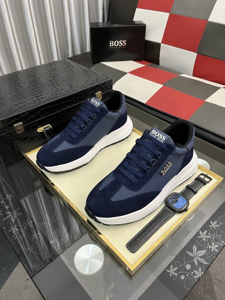 HUGO BOSS メンズ スニーカー ブルー 4色 デザイン性高い快適な履き心地 🦶 - 画像 2