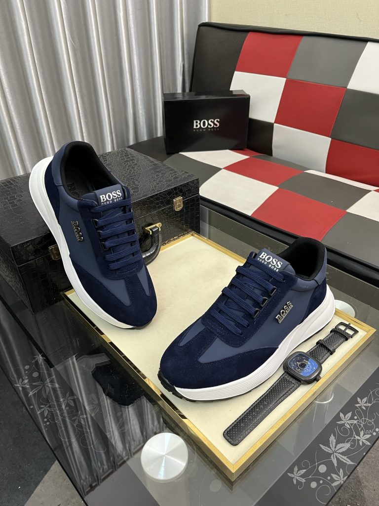 HUGO BOSS メンズ スニーカー ブルー 4色 デザイン性高い快適な履き心地 🦶 - 画像 3