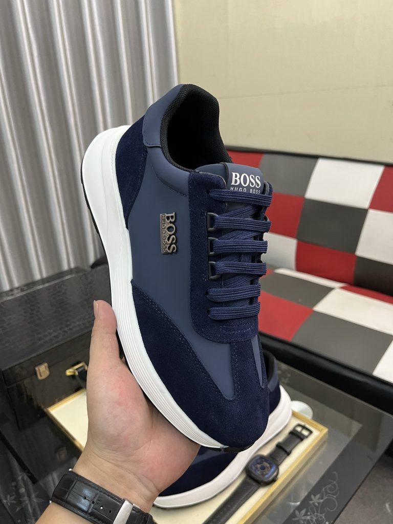 HUGO BOSS メンズ スニーカー ブルー 4色 デザイン性高い快適な履き心地 🦶 - 画像 4