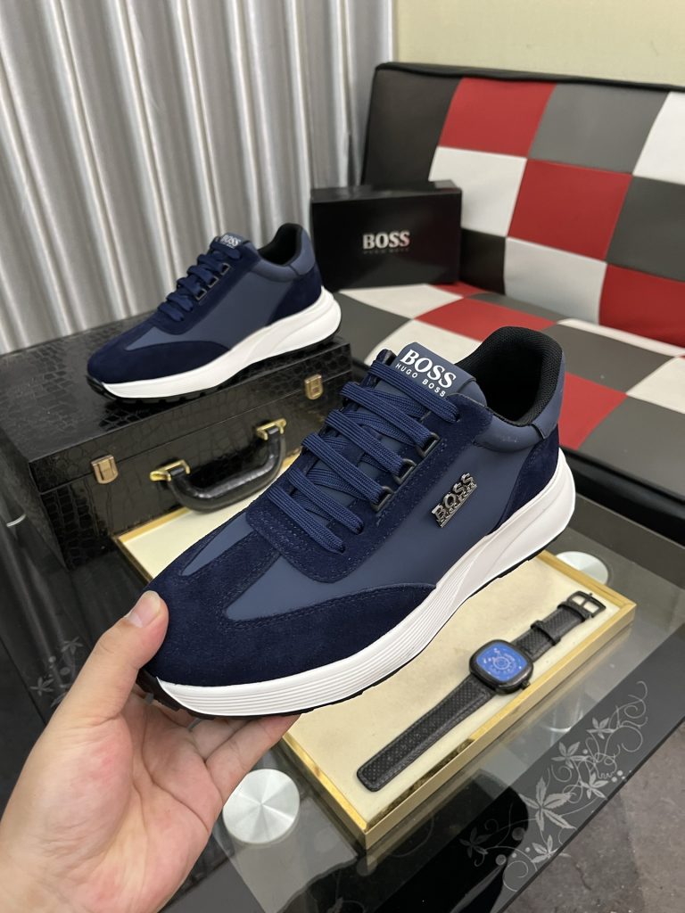 HUGO BOSS メンズ スニーカー ブルー 4色 デザイン性高い快適な履き心地 🦶 - 画像 5