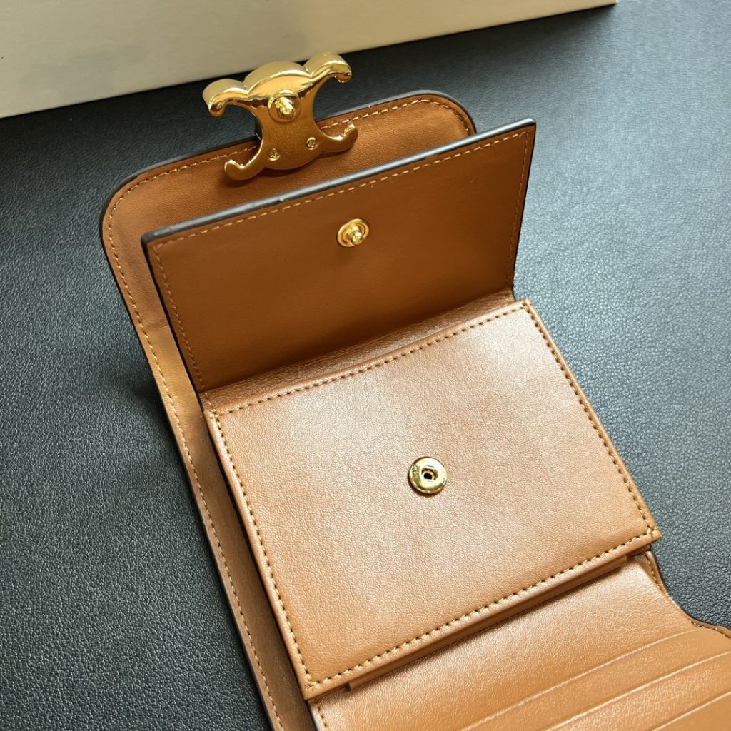 CELINE セリーヌ ワallet ミニ イエロー 茶色 レザー キャンバス ミニ財布 2色 - 画像 7