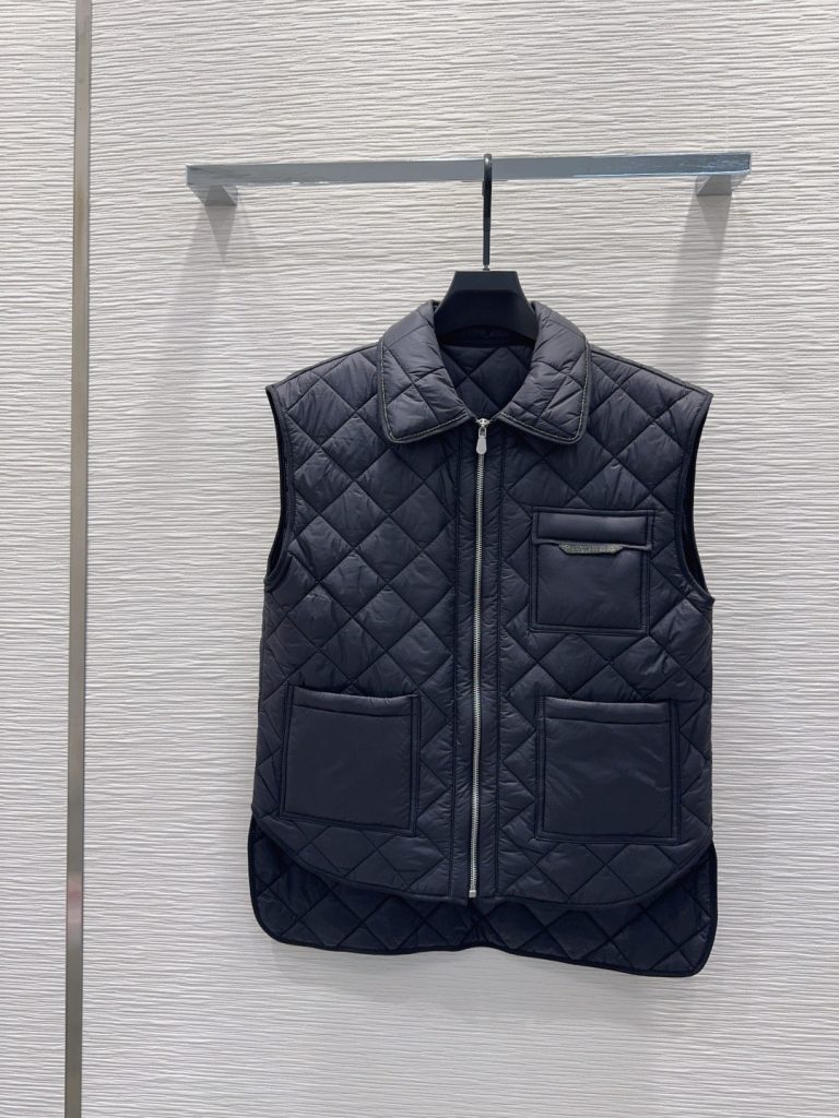 Brunello Cucinelli 2025FW ダウンベスト 100%綿 ブラック - 画像 7