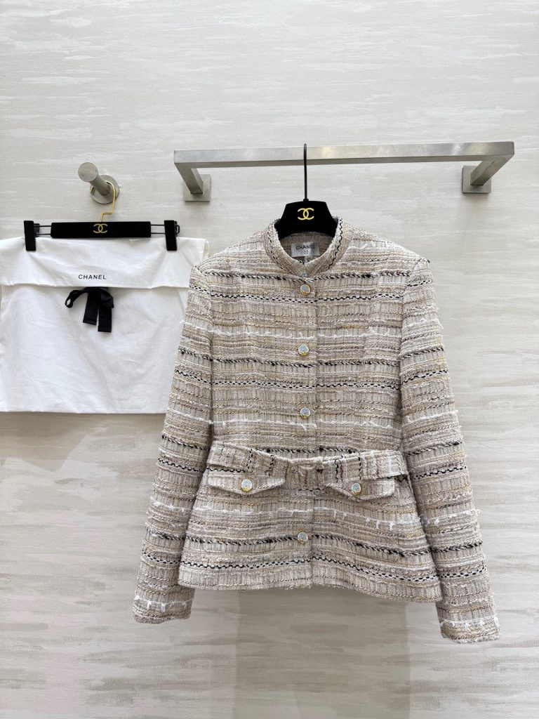 CHANEL 430 Chane2 秋冬 フランネル編み ベルト付き コート ナチュラルベー…|カフェに使いやすいファッションアイテムを写…