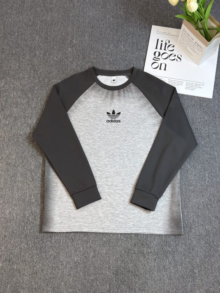 adidas ロンT ラグラン スポーツウェア 通勤カジュアル ブラック/ブラウン/グレー キャンバス - 画像 5