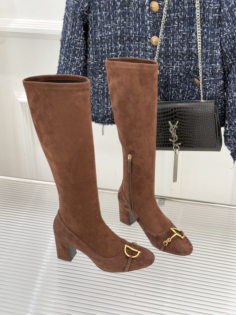 GUCCI グッチ レディース レイズドブーツ 本革 通勤 ブラック - 画像 3
