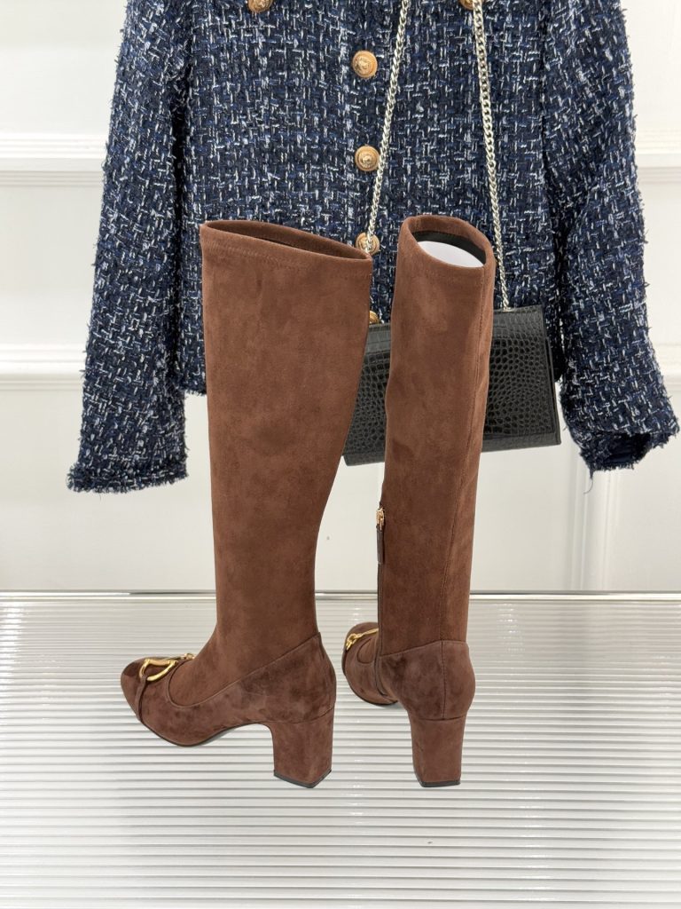 GUCCI グッチ レディース レイズドブーツ 本革 通勤 ブラック - 画像 6