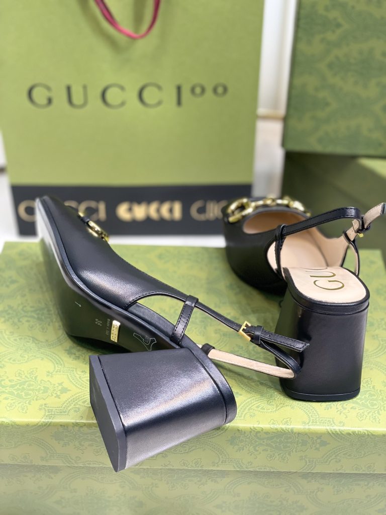 GUCCI グッチ フラットシューズ 本革 軽量 ブラック - 画像 3