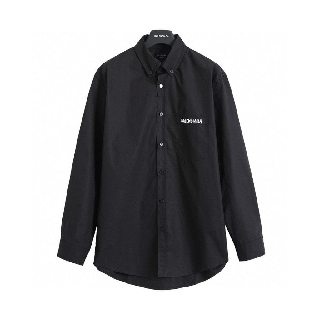BALENCIAGA バレンシアガ ボタンダウンシャツ 通勤 黒|休日に使いやすいファッションアイテムを写真で確認
