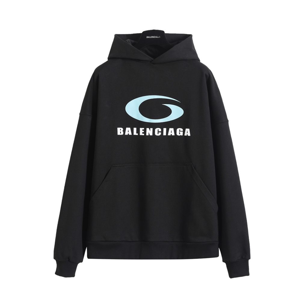 BALENCIAGA バレンシアガ 半環図騰印花フーディー ブラック