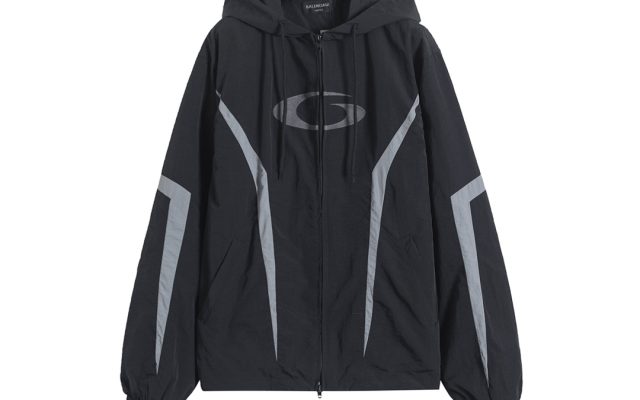 BALENCIAGA バレンシアガ フード付きジャケット 本革 通勤 通学 ブラック