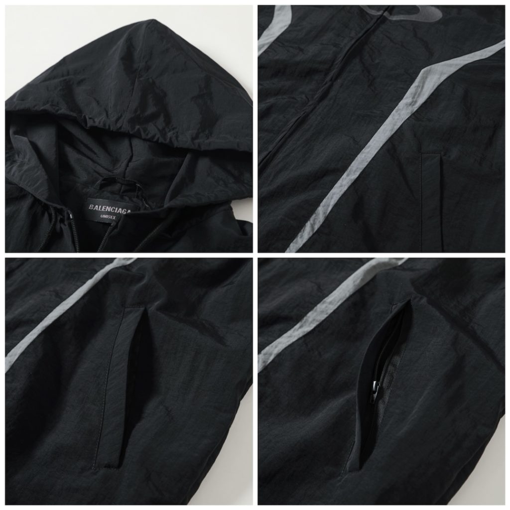 BALENCIAGA バレンシアガ フード付きジャケット 本革 通勤 通学 ブラック - 画像 5