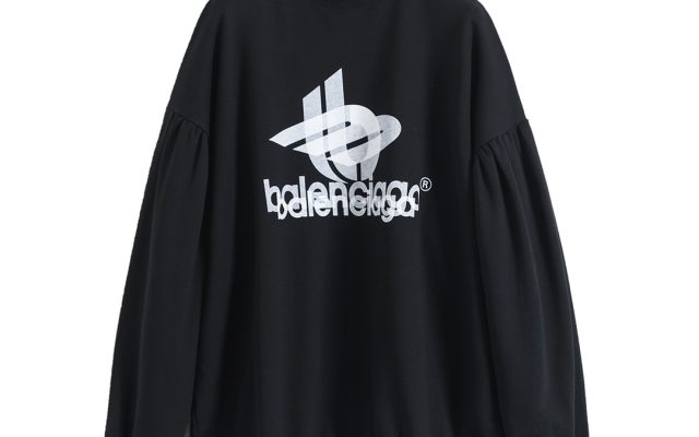 BALENCIAGA バレンシアガ ロゴプリント スウェットシャツ ブラック
